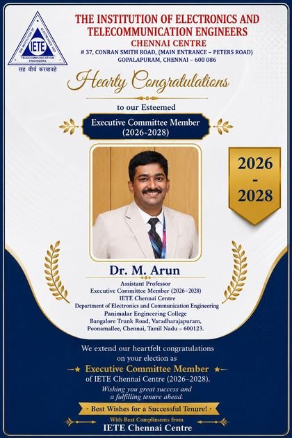 Dr. M. Arun, Executive Committee Member