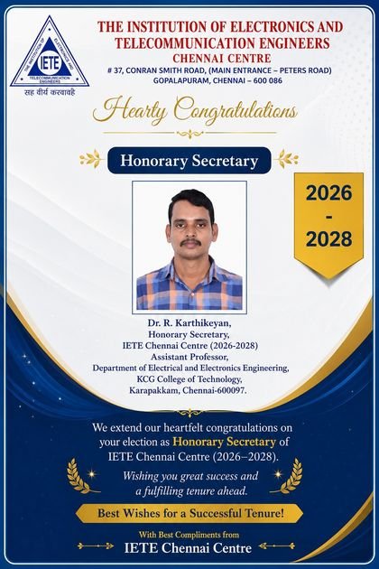 Dr. R. Karthikeyan, Honorary Secretary