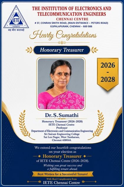 Dr. S. Sumathi, Honorary Treasurer
